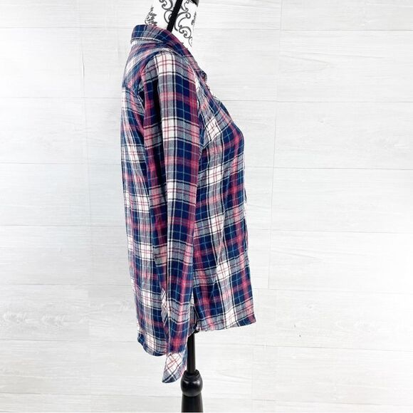Rails Red Blue Maddox Plaid Flannel Button Down Top - Picture 7 of 11